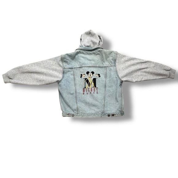 Mickey Inc Vintage 90s Mickey Mouse Denim Hoodie Jacket Adult XL Disney JeanCoat - Picture 4 of 8